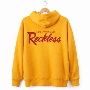 Men's Fleece Hoodie Young and Reckless Graphic Sweatshirt 3XL New Excellent D25